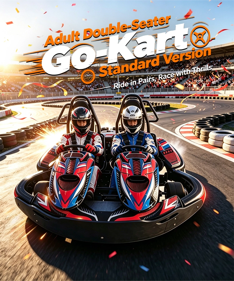 Adult double-seater go kart standard version, ride in pairs, race with thrills, wholesale