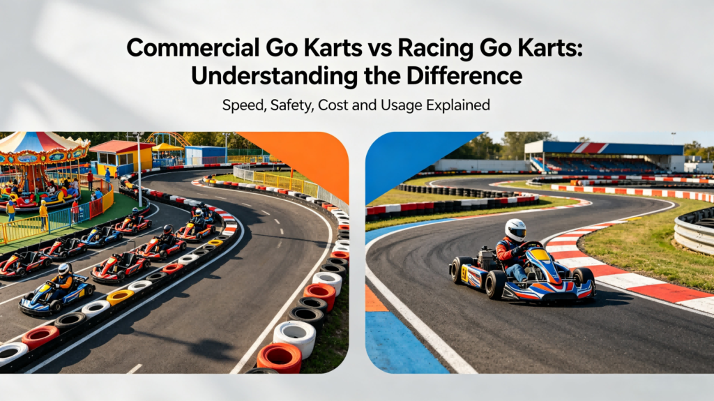 Comparison between commercial go karts and racing go karts for rental businesses
